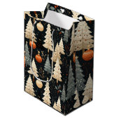 Noir Noël tree Mittlere Geschenktüte (Vorderseite Schrägansicht)