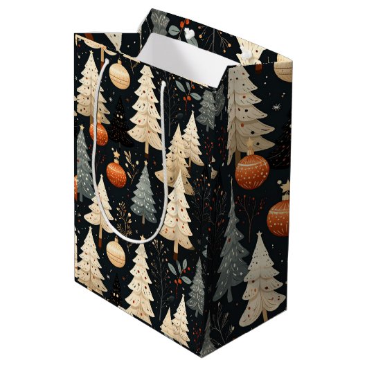 Noir Noël tree Mittlere Geschenktüte (Rückseite Schrägansicht)