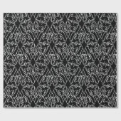 Noir Nouveau Chic Pattern Geschenkpapier (Flach)