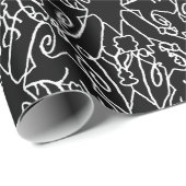 Noir Nouveau Chic Pattern Geschenkpapier (Rolleneckpunkt)