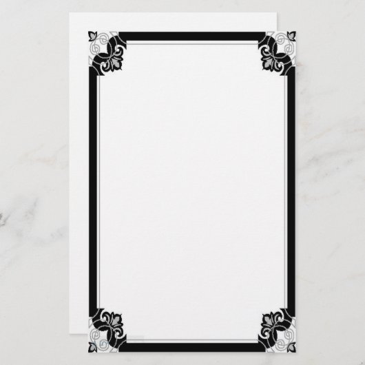 Noir Nouveau stationär Briefpapier (Vorne/Hinten)