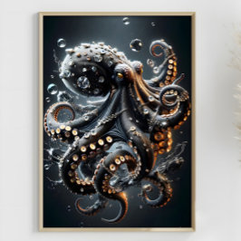 Noir Octopus Fantasy Dark Tintenfisch Surreal Tent Poster