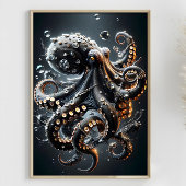Noir Octopus Fantasy Dark Tintenfisch Surreal Tent Poster