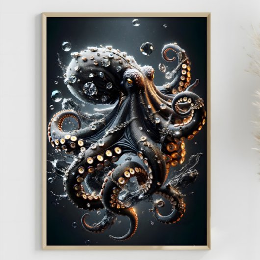Noir Octopus Fantasy Dark Tintenfisch Surreal Tent Poster