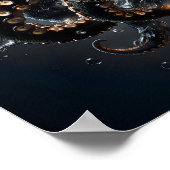 Noir Octopus Fantasy Dark Tintenfisch Surreal Tent Poster (Ecke)