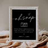 NOIR Oh Snap Disposable Camera Wedding-Zeichen Poster
