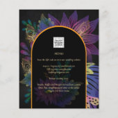 Noir Peacock Jewel Tones Floral Wedding (Rückseite)