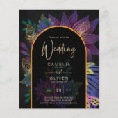 Noir Peacock Jewel Tones Floral Wedding (Vorderseite)