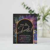 Noir Peacock Jewel Tones Floral Wedding (Stehend Vorderseite)