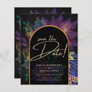 Noir Peacock Jewel Tones Floral Wedding
