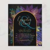 Noir Peacock Jewel Tones Floral Wedding (Vorderseite)