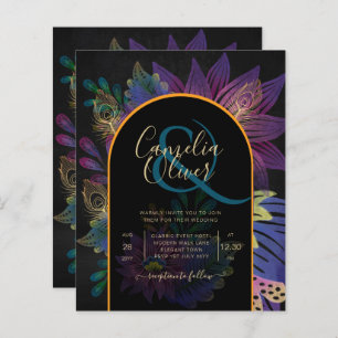 Noir Peacock Jewel Tones Floral Wedding