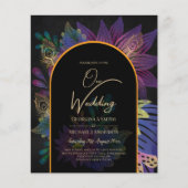 Noir Peacock Jewel Tones Floral Wedding (Vorderseite)