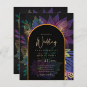 Noir Peacock Jewel Tones Floral Wedding (Vorne/Hinten)