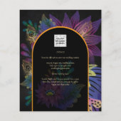 Noir Peacock Jewel Tones Floral Wedding (Rückseite)