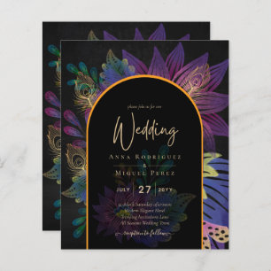 Noir Peacock Jewel Tones Floral Wedding