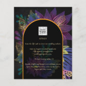 Noir Peacock Jewel Tones Floral Wedding (Rückseite)