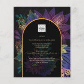 Noir Peacock Jewel Tones Floral Wedding Flyer (Hinten)