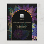 Noir Peacock Jewel Tones Floral Wedding Flyer (Hinten)