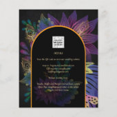 Noir Peacock Jewel Tones Floral Wedding Flyer (Hinten)