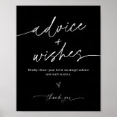 NOIR Rat und Wünsche Hochzeitszeichen Poster (Vorne)