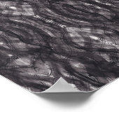 Noir Schwarze Abstrakte Aquarell-Kunst Poster (Ecke)