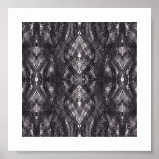 Noir Schwarze Abstrakte Aquarell-Kunst Poster (Vorne)