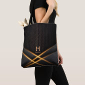 Noir und Gold Abstrakte Tapete Totbeutel Tasche (Von Nahem)