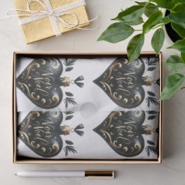 Noir Weihnachten Heart Shaped Ornament Geschenkpap Seidenpapier