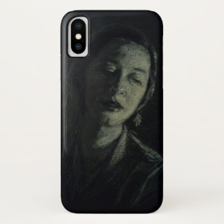 Noir weiße Holzkohlen-Frau auf schwarzem iPhone Case-Mate iPhone Hülle