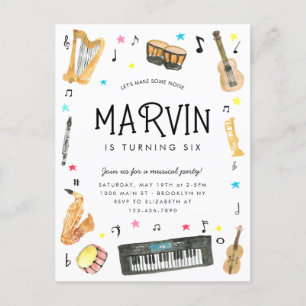 Noise Instrument Musiknotenmusik zum Geburtstag ma Postkarte