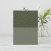 Noise-Top Moss Green Flat Menu Card - Anpassbar Menükarte (Stehend Vorderseite)