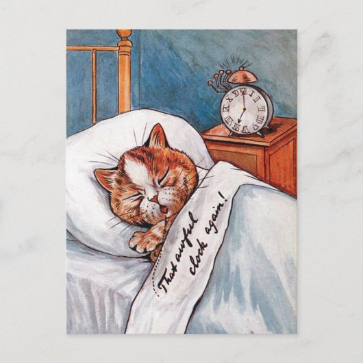 Noisy Alarm Clock, Louis Wain Postkarte (Vorderseite)