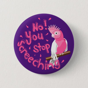Noisy Pink Galah Button