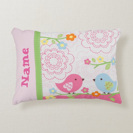 Nojo Liebe-Vogel-Kinderzimmerlumbar-Kissen Zierkissen (Vorderseite)