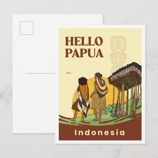 Noken Papua Indonesien Reise Postkarte (Vorne/Hinten)