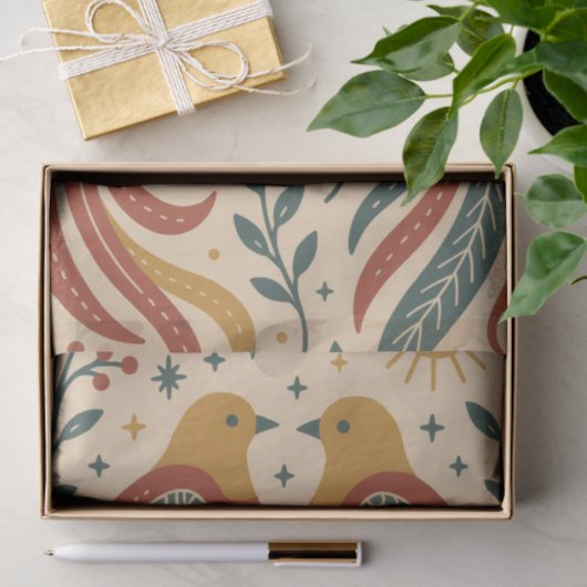 Nokshi Katha : Bird (Pakhi) Seidenpapier (Geschenk)