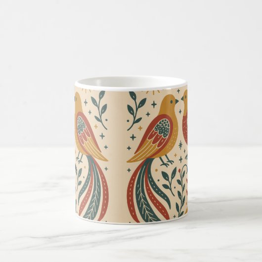 Nokshi Katha: Vogel (Pakhi) Kaffeetasse (Mittel)