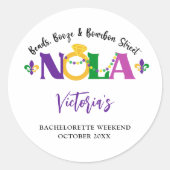 NOLA BACHELORETTE WEEKEND RUNDER AUFKLEBER (Vorderseite)