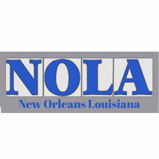 NOLA, Blue Letter Street Tiles Freistehende Fotoskulptur (Vorne)