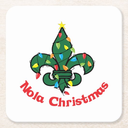 Nola Christmas Rechteckiger Pappuntersetzer (Vorderseite)