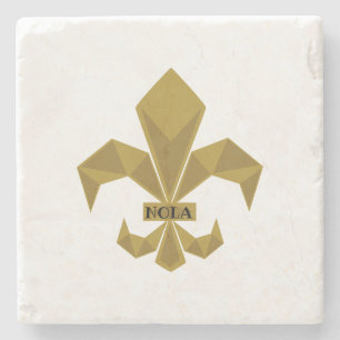 NOLA Fans Jegliches Occassion-Geschenk FLeur-de-Li Steinuntersetzer