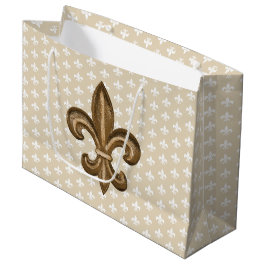 Nola Gold & White French Lilie Große Geschenktüte