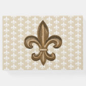 Nola Gold & White French Lilie Wedding Gästebuch (Rückseite)