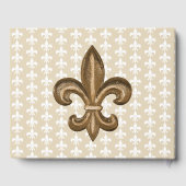 Nola Gold & White French Lilie Wedding Gästebuch (Rückseite)