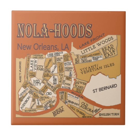 Nola-Hoods-Karte Fliese (Vorderseite)