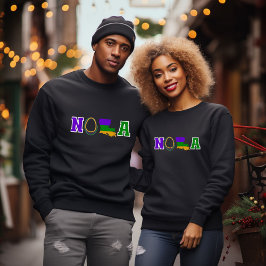 NOLA Louisiana Mardi Gras Lila Green und gold Sweatshirt