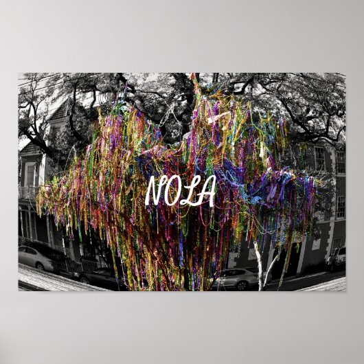 NOLA Mardi Gras Beaded Tree - New Orleans Poster (Vorne)