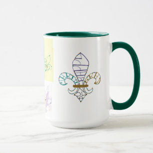 NOLA Mardi Gras Fleur de Lis Künstlerisch gestalte Tasse