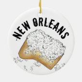 NOLA New Orleans Beignet Pastry Louisiana Keramik Ornament (Hinten)